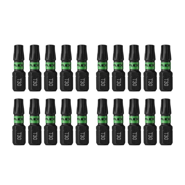 FLEX IMPACKS 1 Inch T30 Impact Driver Bit Set, 20 Pieces, large image number 1