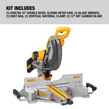 DEWALT 12 Double Bevel Sliding Compound Miter Saw with Heavy Duty Miter Saw Stand, large image number 3