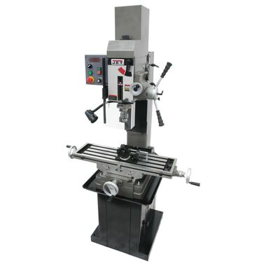 JET Variable Speed Geared Head Square Column Mill/Drill with Power Downfeed & Newall DP700 2-Axis DRO