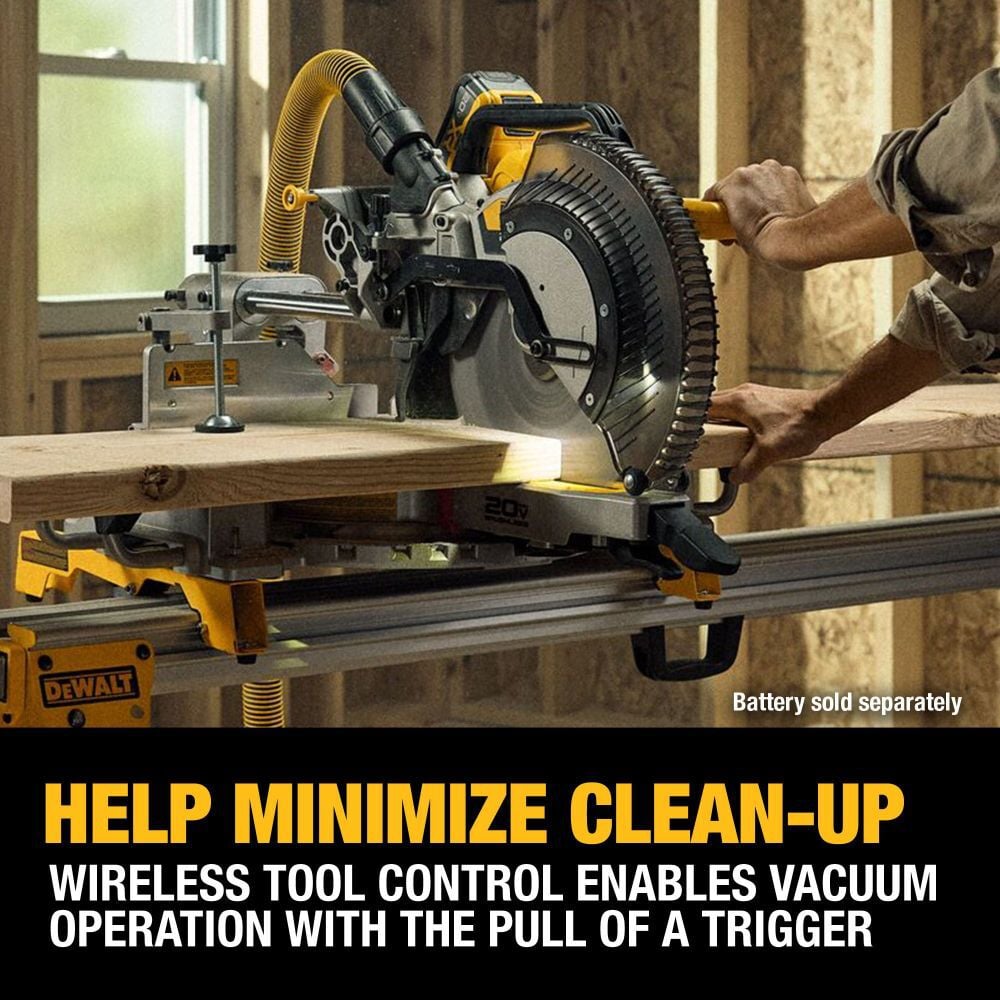 DEWALT 20V MAX XR Double Bevel Sliding 12 Inch Miter Saw with 8 Ah Battery Lithium-ion and Charger Kit, large image number 8