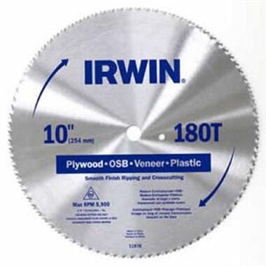 Irwin 7-1/4In 60T Master Combination Saw Blade, large image number 0