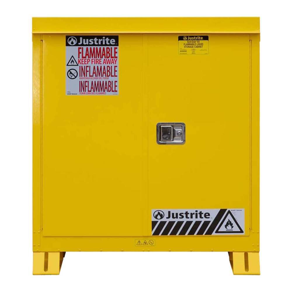 Justrite 30 Gallon 1 Shelf Manual Close Doors Outdoor Storage Cabinet, large image number 1