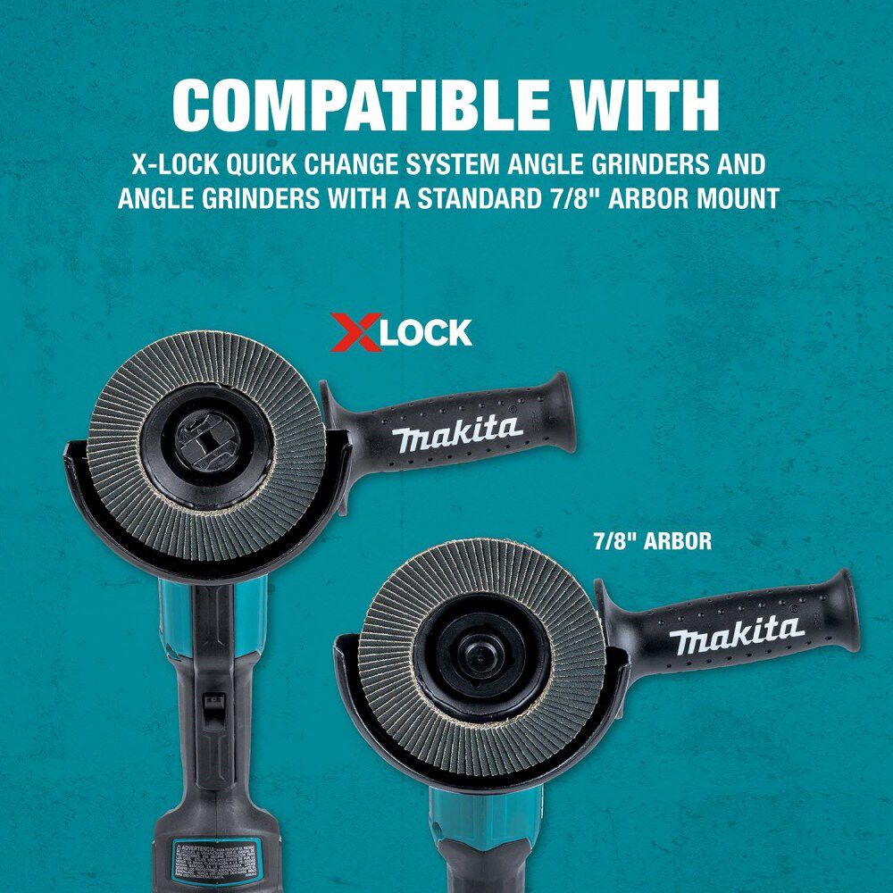 Makita X-LOCK 41/2in 80 Grit Type 29 Angled Grinding and Polishing Flap Disc for X-LOCK and All 7/8in Arbor Grinders, large image number 2