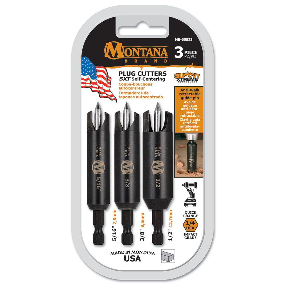 Montana Brand Tools Self Centering Wood Plug Cutters 3pc, large image number 1
