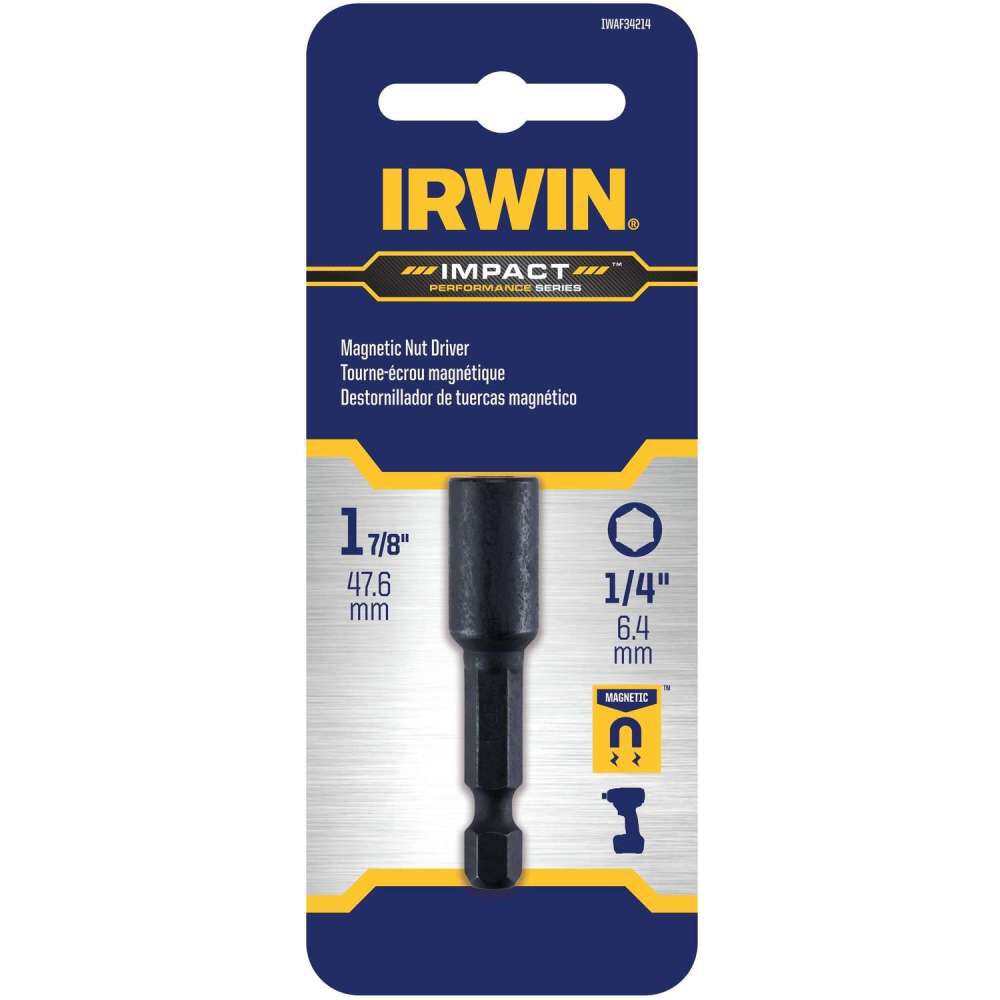 Irwin 1/4 Inch Drive x 1-7/8 Inch Magnetized Tip Impact Nutsetter, large image number 2