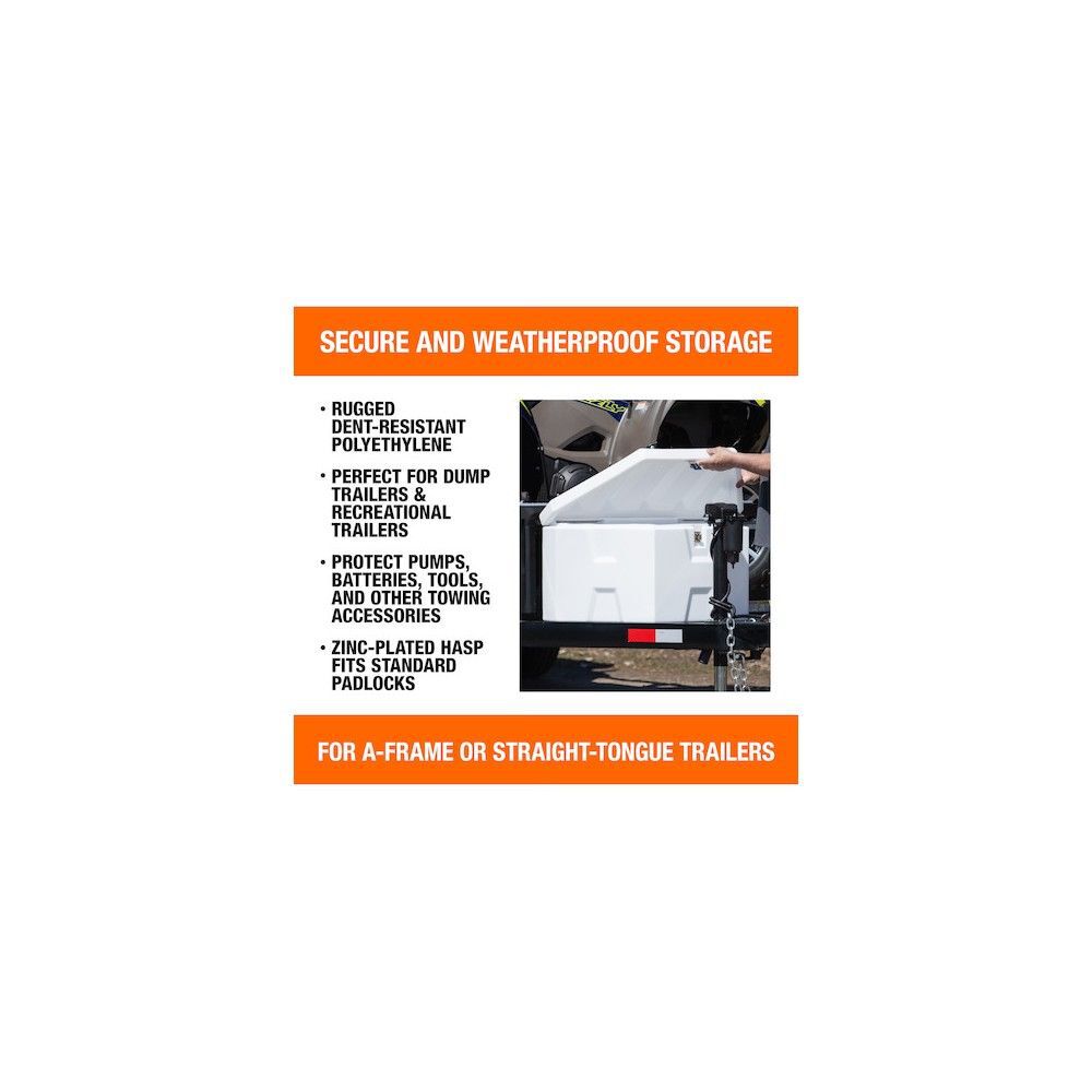 Buyers Products Company 36 Inch Wide White Poly Trailer Tongue Truck Box, large image number 4