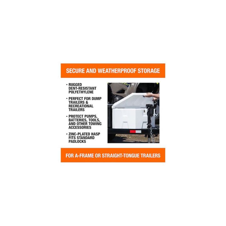 Buyers Products Company 36 Inch Wide White Poly Trailer Tongue Truck Box, large image number 3