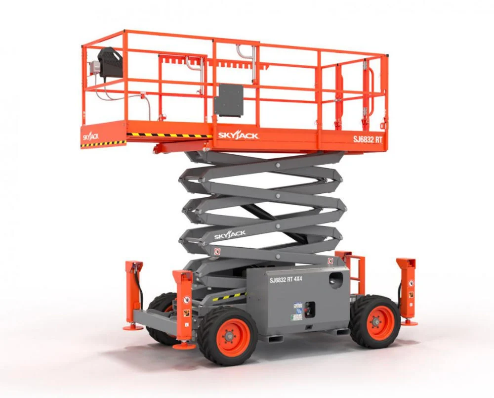 Skyjack Scissor Lift 32' Maximum Platform Height 68in Width Rough Terrain, large image number 1