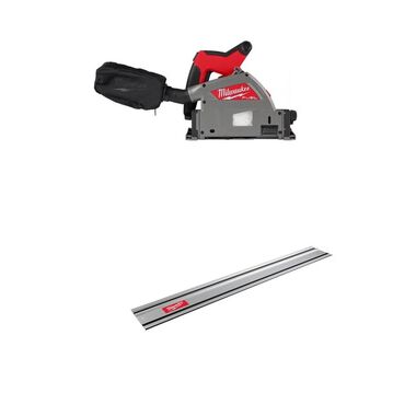 Milwaukee M18 Fuel 6-1/2 Inch Plunge Track Saw, 55 Inch Guide Rail Bundle