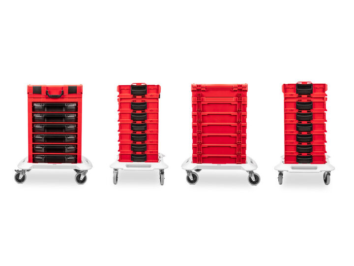 Tekton 6-Drawer Rolling Stack with Shallow Tool Box and Organizer Bins, large image number 1