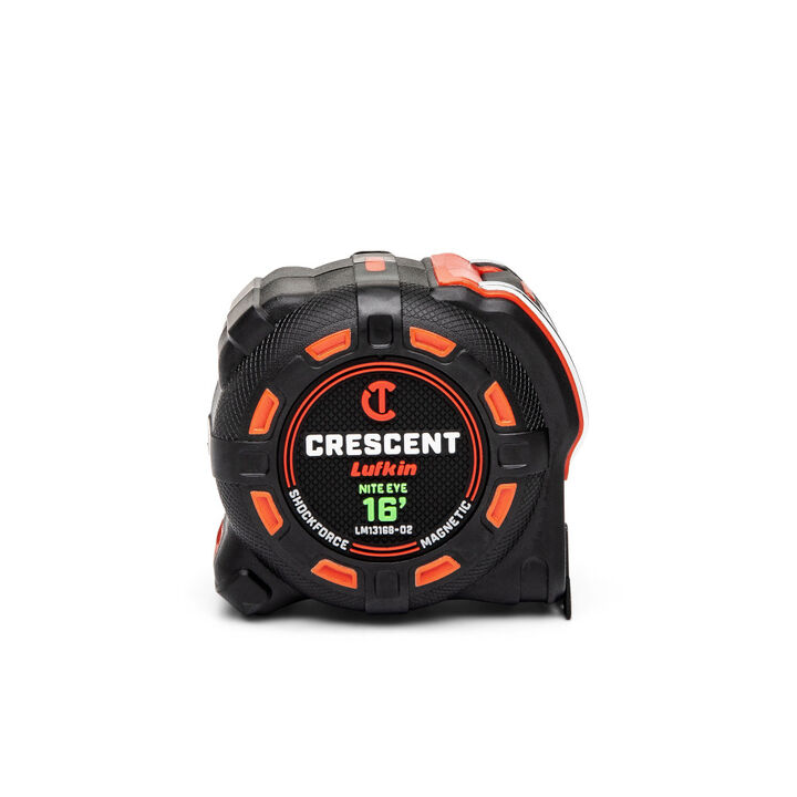 Crescent Lufkin 1-1/4 Inch x 16 Ft. SHOCKFORCE NITE EYE Magnetic Tape Measure
