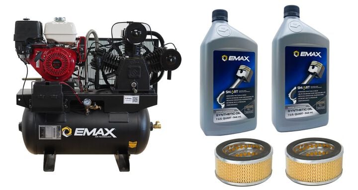 EMAX 30 Gallon 175 PSI Gas Driven Air Compressor with Maintenance Kit