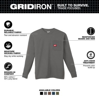 Milwaukee GRIDIRON Pocket T-Shirt Long Sleeve, large image number 1