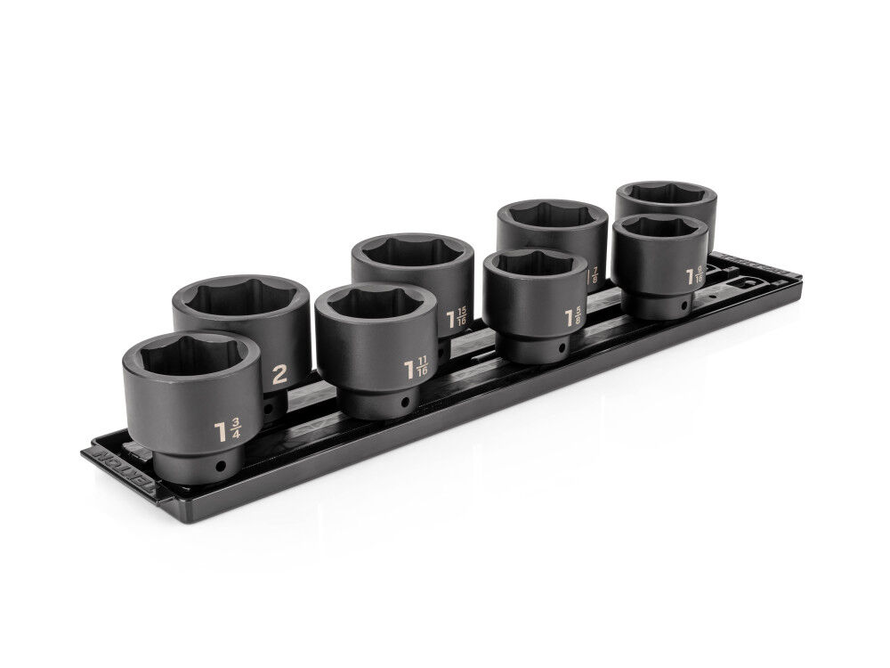 Tekton 1/2 Inch 6 Point Impact Socket Set, Rails, 8 Pieces (1-9/16-2 Inch), large image number 2