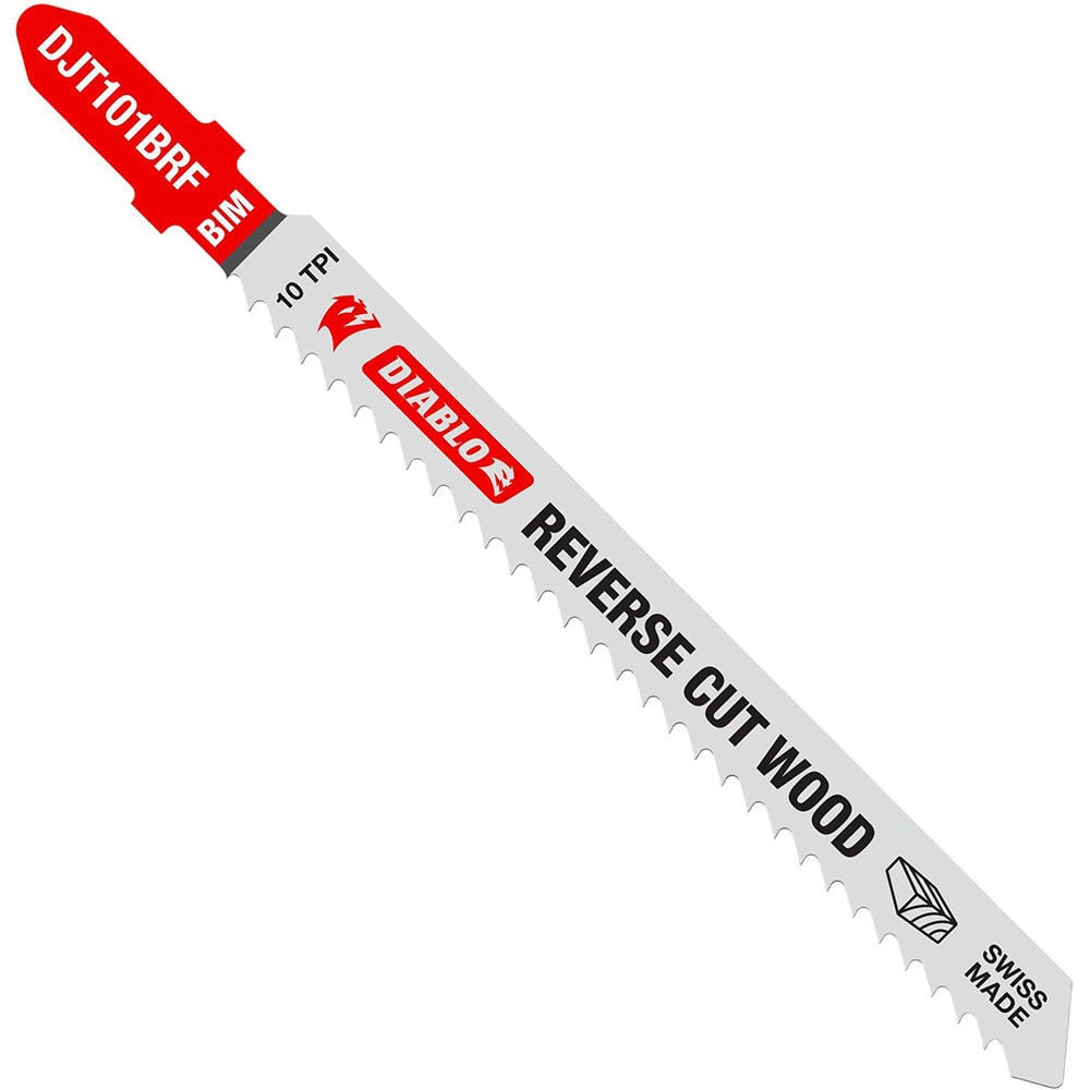 Diablo Tools 4in 10 TPI Bi-Metal T-Shank Jig Saw Blades for Reverse Cuts 5 PK, large image number 1