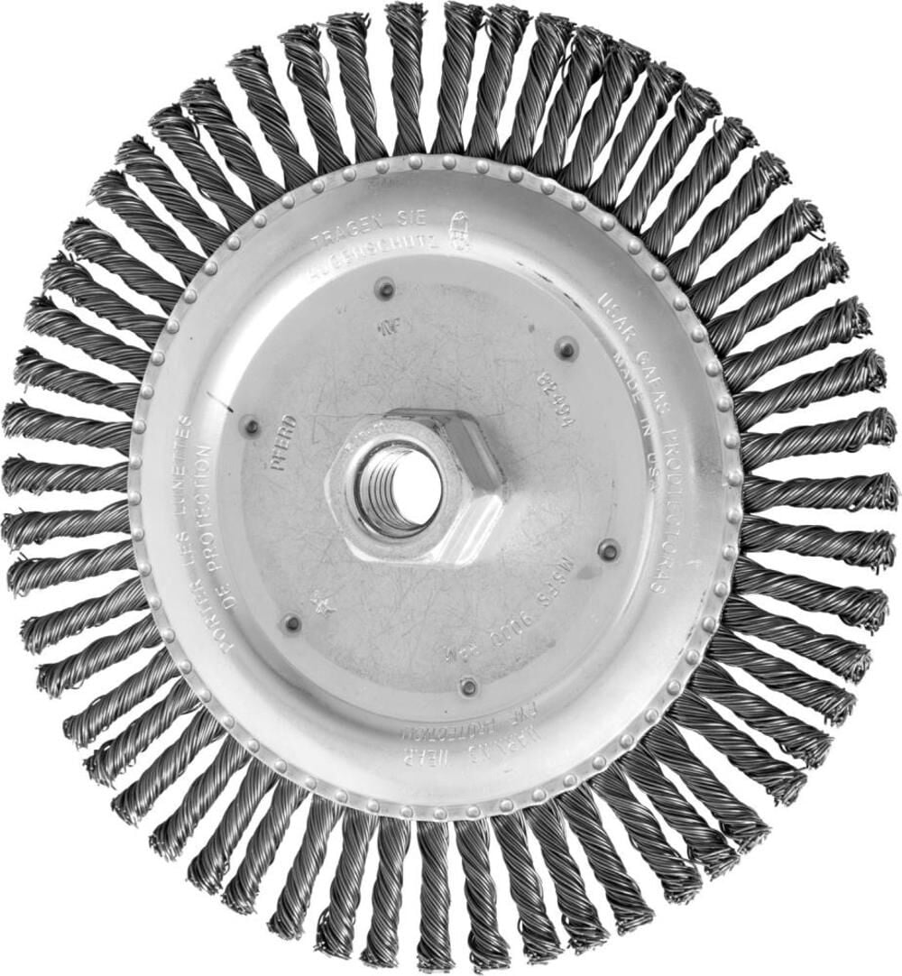 Pferd 6 7/8in Stringer Bead Knot Wheel .020 CS Wire 5/8-11 Thread 56 Knots - 82494