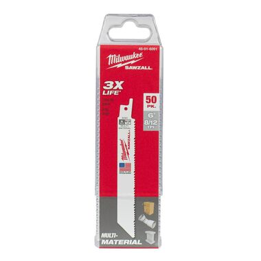 Milwaukee 6 in. 8/12 TPI SAWZALL Blades (50 Pack), large image number 9