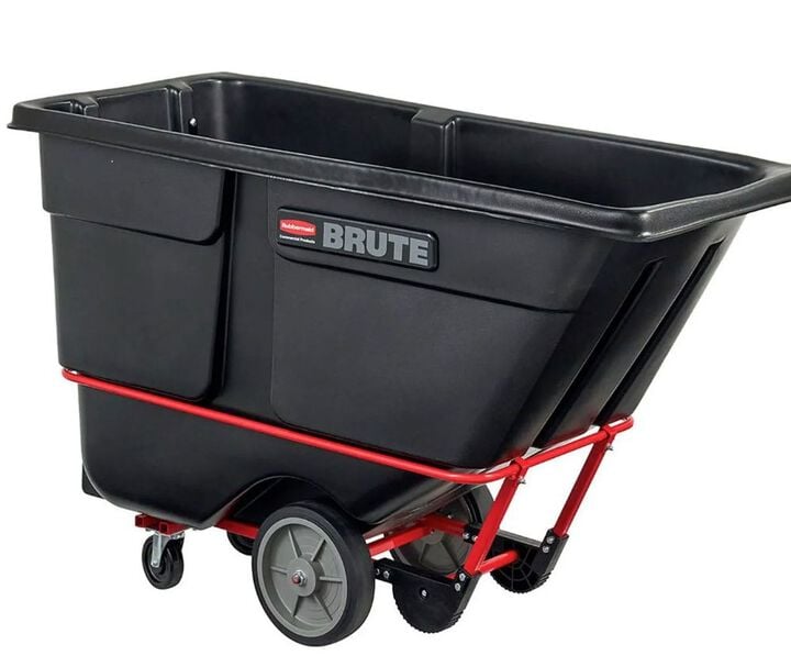 Rubbermaid BRUTE 1 Cu-Yd Plastic Black Heavy-Duty Tilt Truck