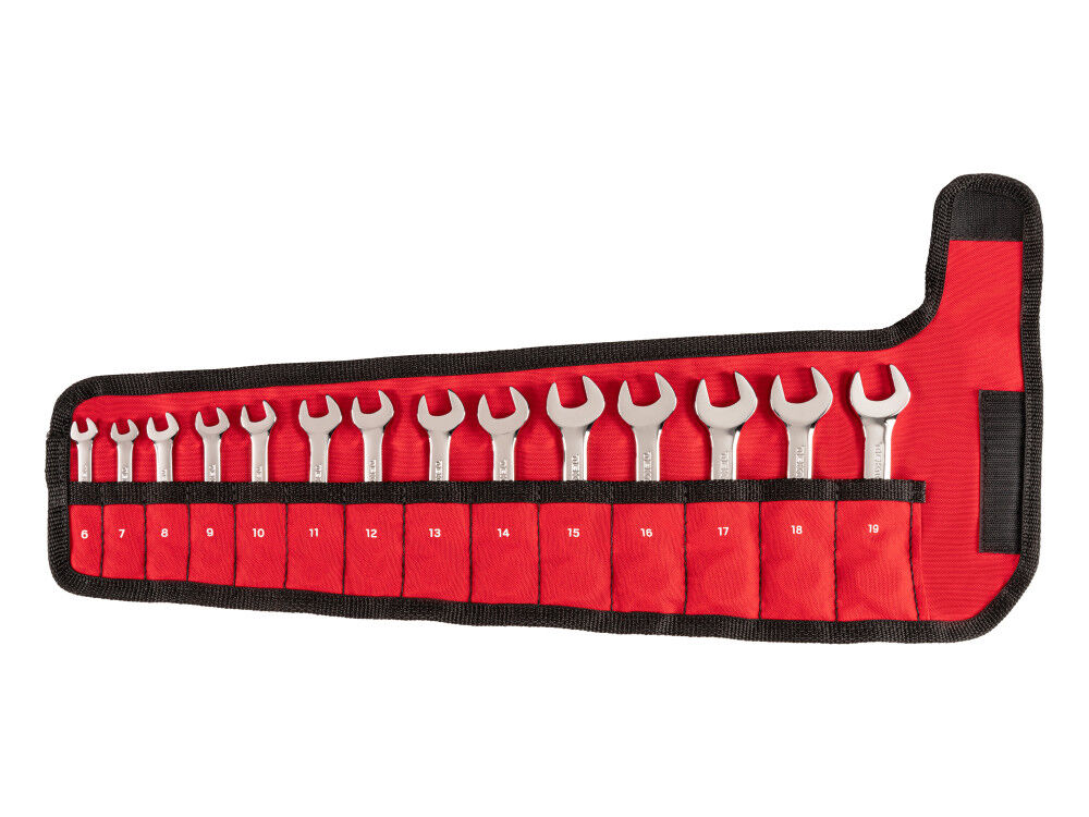 Tekton Stubby Combination Wrench Set with Pouch, 14 Pieces (6-19 mm), large image number 1