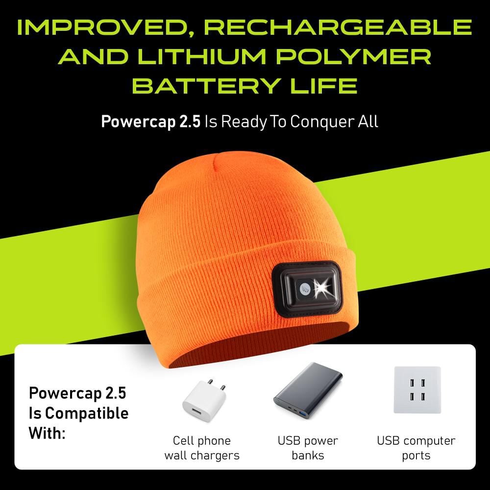 Panther Vision POWERCAP 2.5 Rechargeable LED Headlamp Knit Beanie, Gray, large image number 6