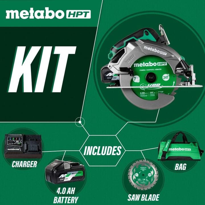 Metabo HPT 36V MultiVolt 7-1/4 Inch Circular Saw Kit with Torque Boost Technology, large image number 2