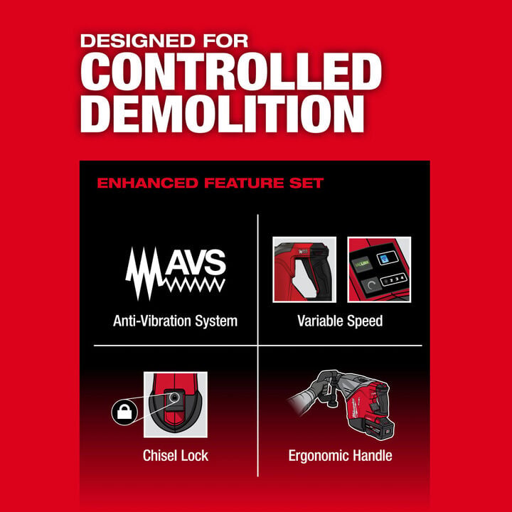Milwaukee M18 FUEL 18 lb SDS MAX Demolition Hammer Kit with ONE-KEY, large image number 4