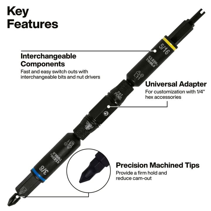 Klein Tools KNECT Impact-Rated HVAC Screwdriver/Nut Driver 11-in-1, large image number 3