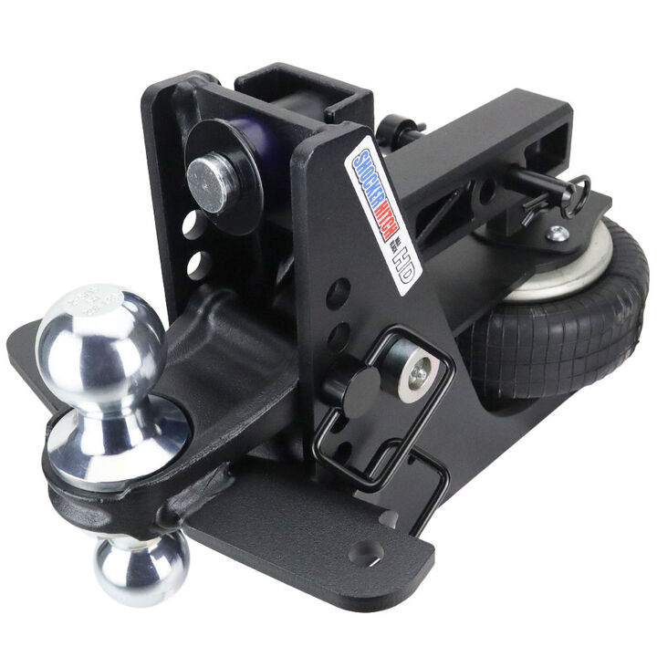 Shocker Hitch HD 20K Max Black 2 Inch Air Receiver Hitch & Chrome Combo Sway Bar Tab Ball Mount 2 Inch & 2 5/16 Inch Hitch Balls, large image number 7