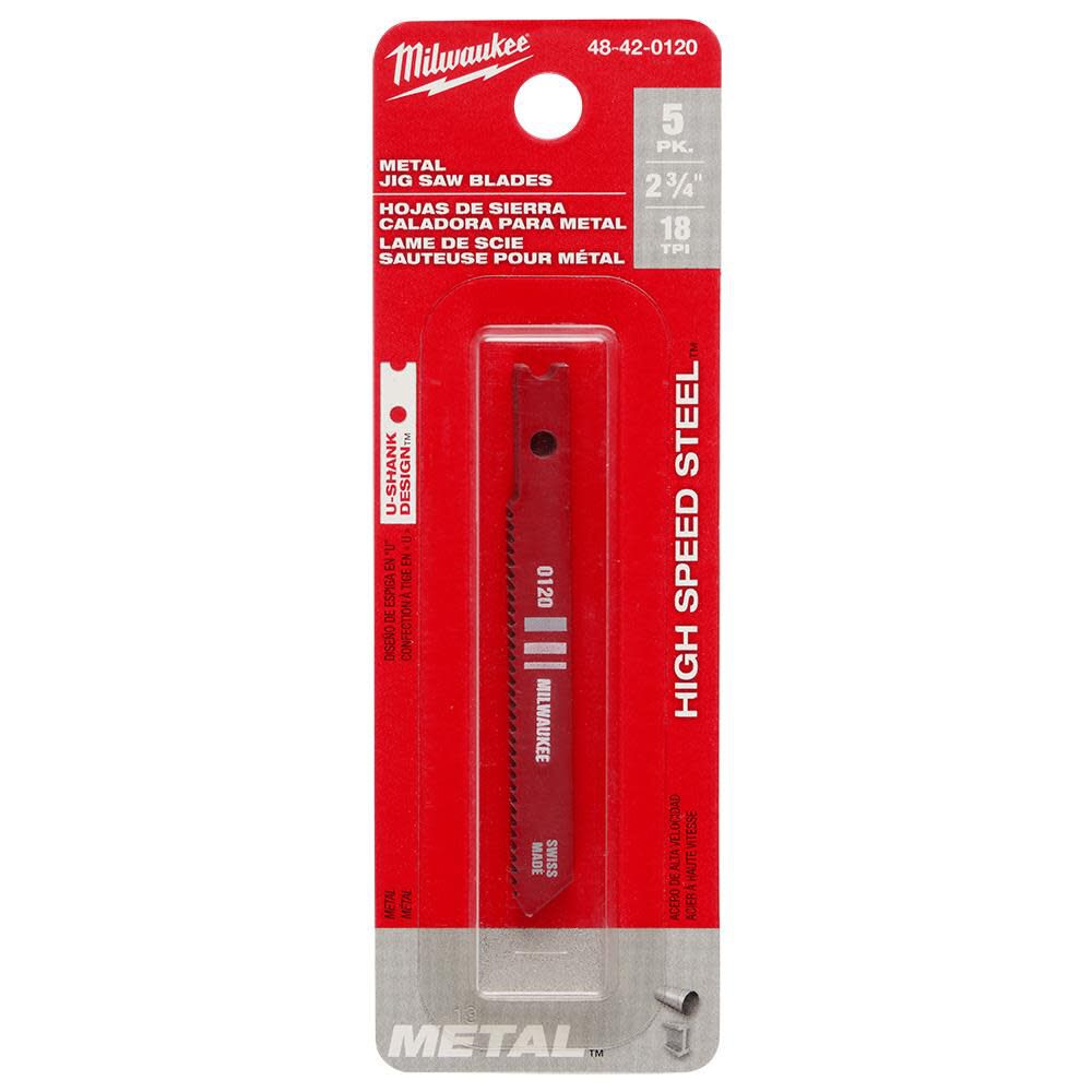 Milwaukee 2-3/4 in. 18 TPI High Speed Steel Jig Saw Blade 5PK, large image number 8