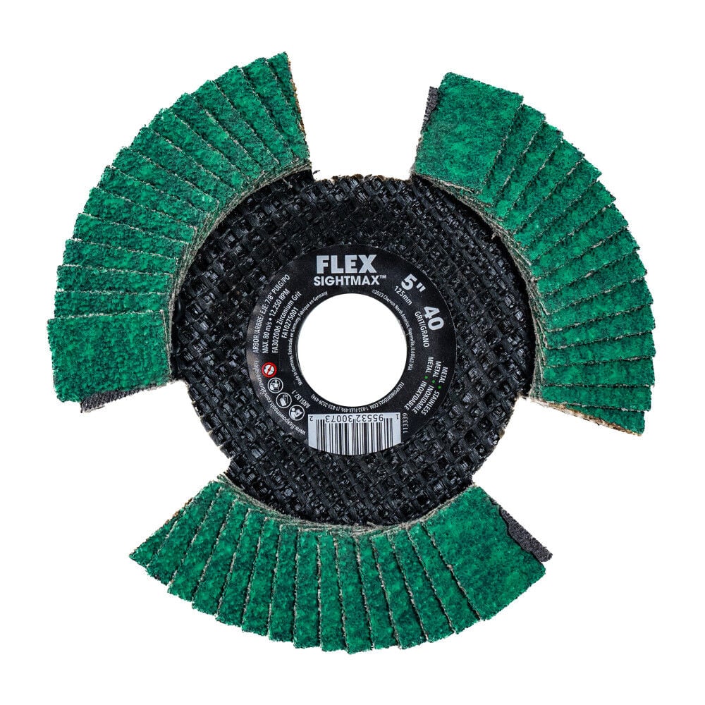 FLEX 5 Inch SIGHTMAX 40 Grit Flap Disc 5pk, large image number 1