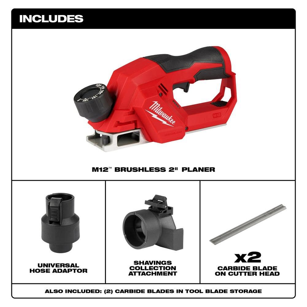 Milwaukee M12 2inch Planer Brushless Bare Tool 2524 20 Acme Tools