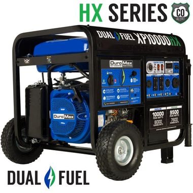 Duromax Generator Dual Fuel Gas Propane Portable with CO Alert 10000 Watt