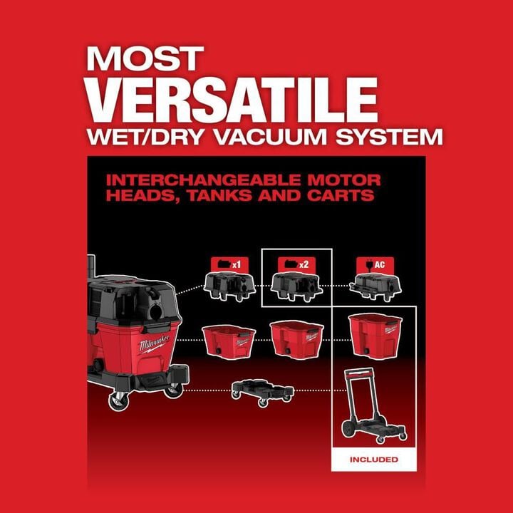Milwaukee M18 FUEL Vacuum Kit 12 Gallon 36V Wet/Dry, large image number 6