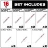Milwaukee SAWZALL Metal Cutting Blade Set 16pc, small image number 2