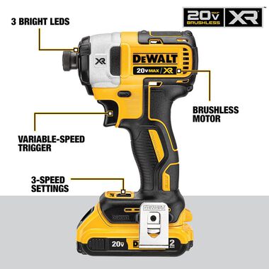 DEWALT 20V MAX 2 Tool Kit Including Hammer Drill/Driver with FLEXV Advantage, large image number 3