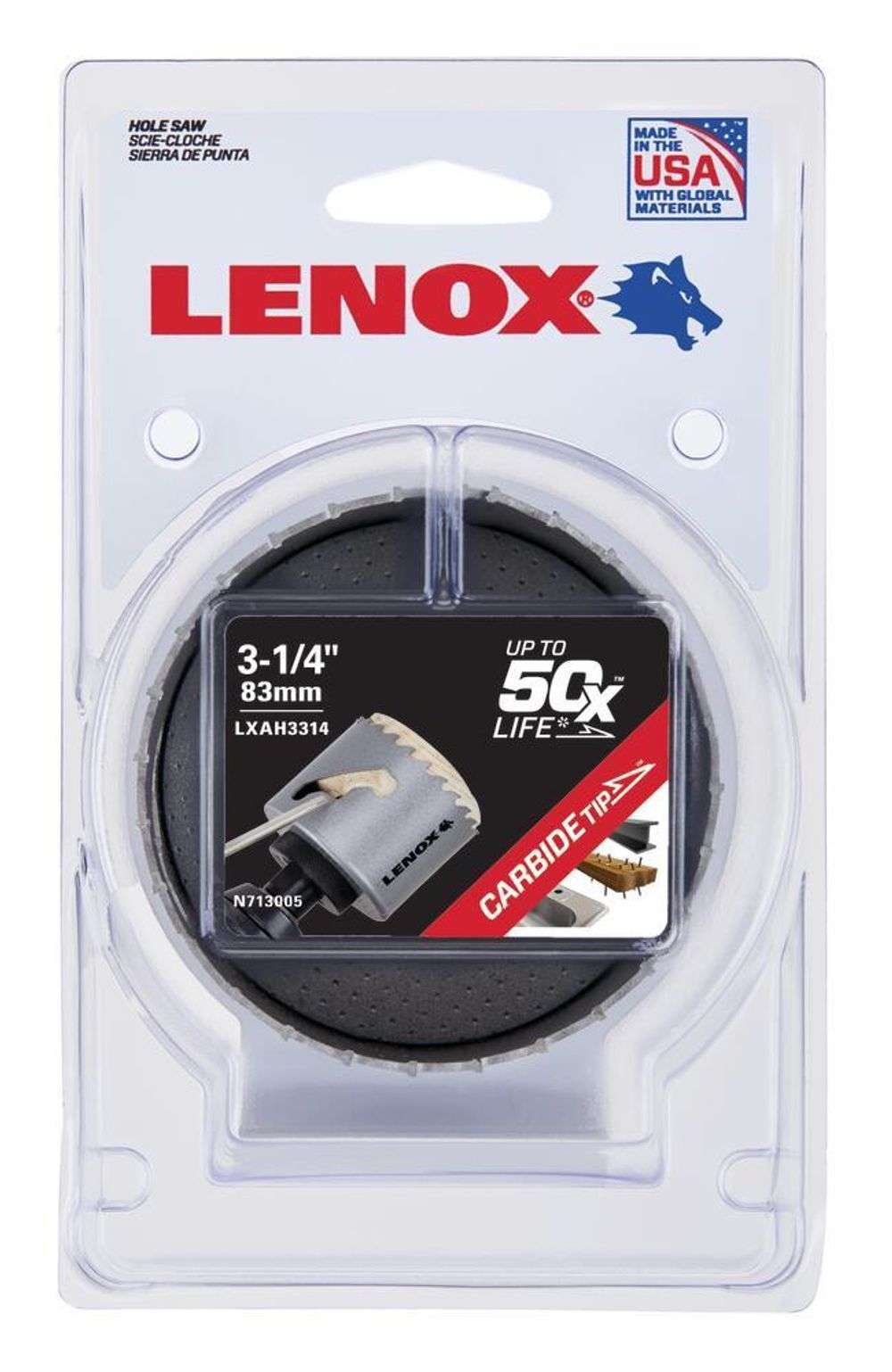 Lenox Hole Saw Carbide Tipped 3 1/4in 83mm, large image number 2