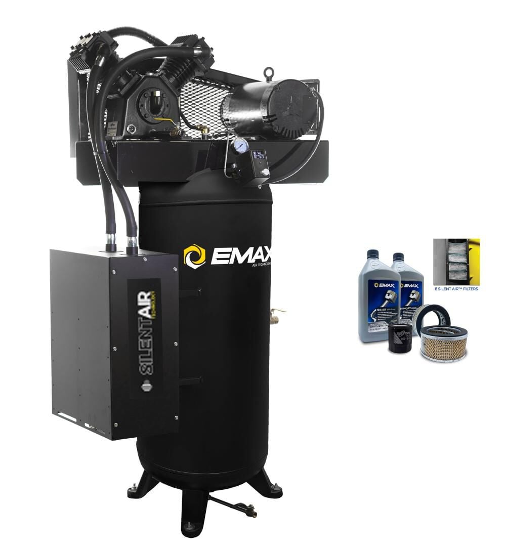 EMAX 60 Gallon 150 PSI Splash Lube Air Compressor with Maintenance Kit, large image number 1