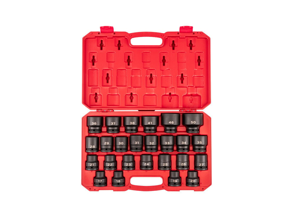 Tekton 3/4 Inch 6 Point Impact Socket Set, 25 Pieces (17-50 mm, Common Sizes), large image number 2