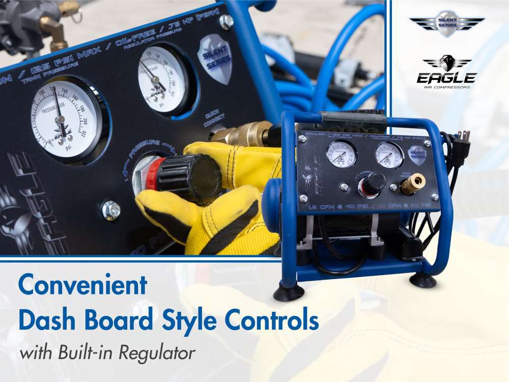 Eagle Compressor Silent Series1 Gallon Portable Electric Air Compressor, large image number 10