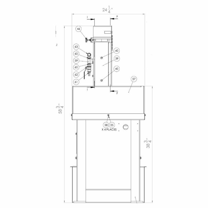 Kalamazoo 4 x 60 Inch 230/460V 3 HP 1PH/3PH Wet Abrasive Finishing Sander, large image number 3