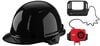 Milwaukee Black Front Brim Vented Hard Hat with 4pt Ratcheting Suspension Type 1 Class C & BOLT Cooling Fan Bundle, small image number 1