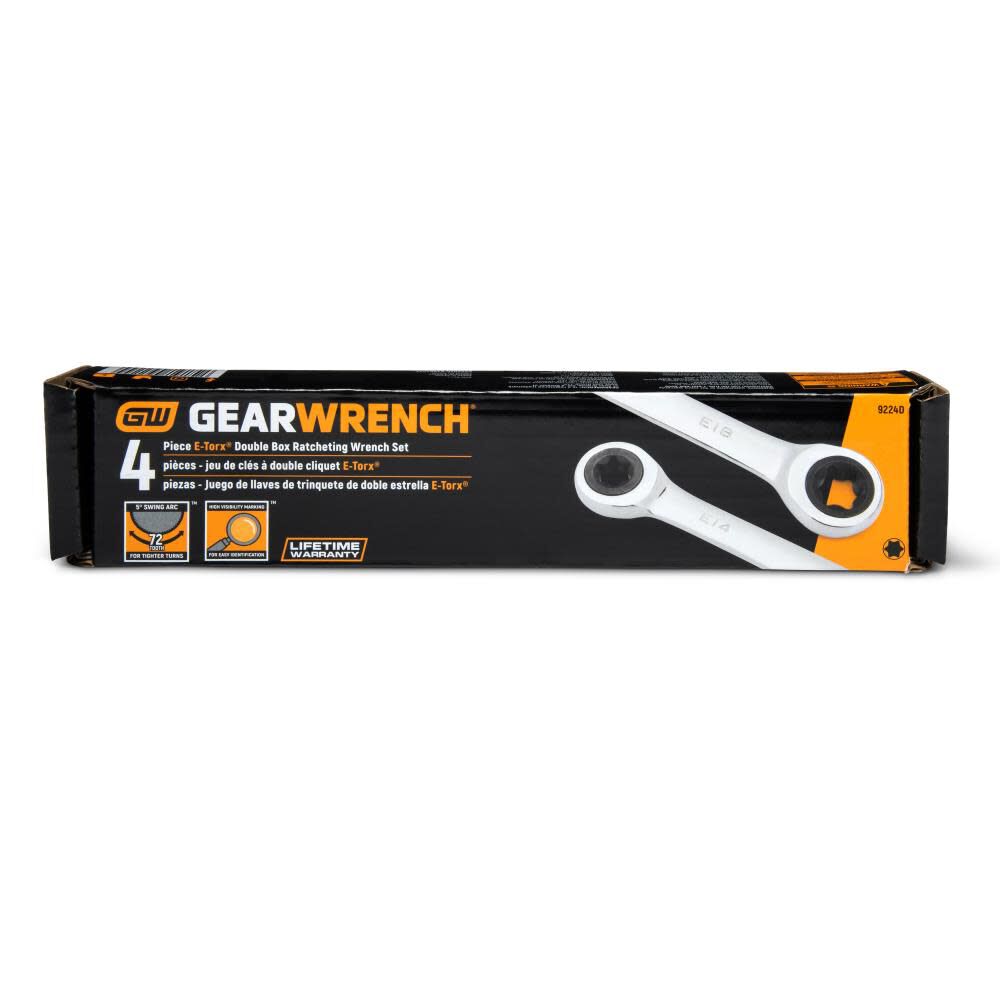GEARWRENCH 4 Pc E-Torx Double Box Ratcheting Wrench Set, large image number 5