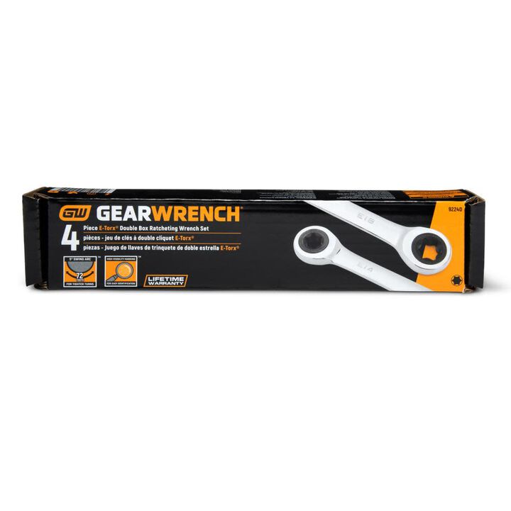 GEARWRENCH 4 Pc E-Torx Double Box Ratcheting Wrench Set, large image number 4