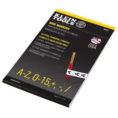Klein Tools Wire Marker Book A-Z 0-15 + - /, large image number 1
