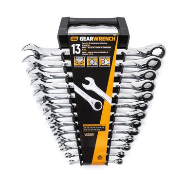 GEARWRENCH XL Ratcheting Combination SAE Wrench Set 13pc 12pt, large image number 7