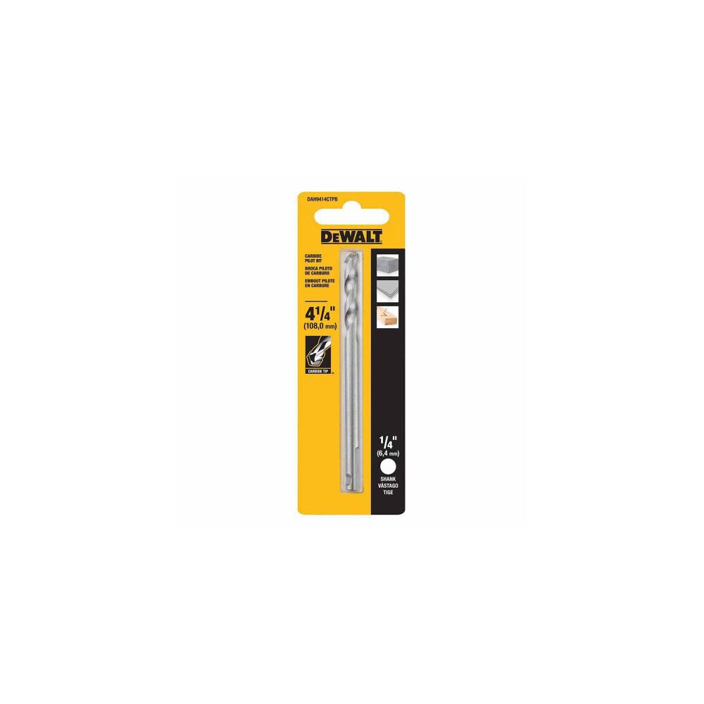 DEWALT 4-1/4 Inch Length 1/4 Inch Carbide Tipped Hole Saw Pilot Drill Bit, large image number 3