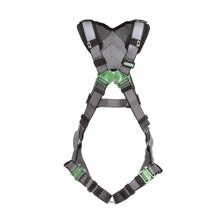 MSA Safety Works V-FIT Harness, Back D-Ring, Quick-Connect Leg Straps, Shoulder Padding, XL
