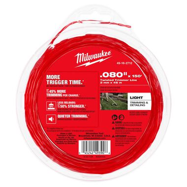 Milwaukee .080 In. x 150 Ft. Trimmer Line