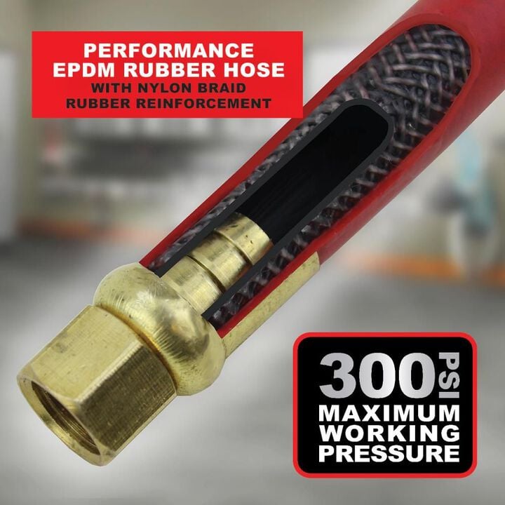 Milton 2760-50D - Steel Dual Arm Auto-Retractable Air Hose Reel 3/8in x 50 ft. Rubber Hose - 300 Max PSI, large image number 5