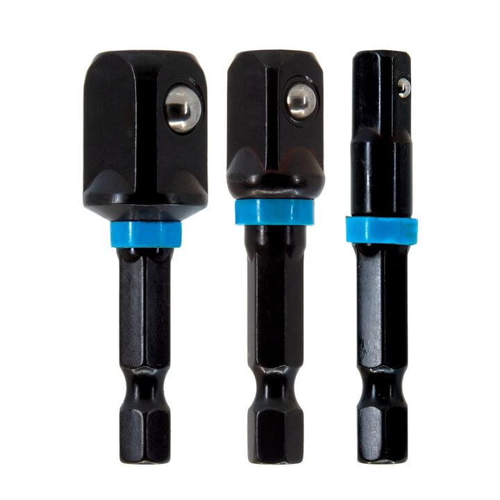 Spyder Impact Socket Adapter Set, 1/4, 3/8, 1/2 Inch Square Drive, 3 Pieces